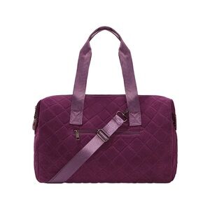 NEW Summer & Rose Velvet Quilted Duffel Bag